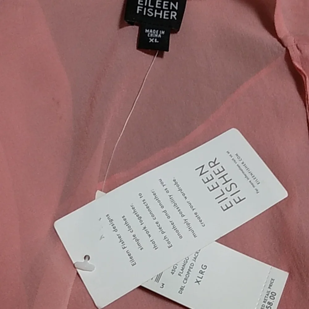 Eileen Fisher double layer silk crepe jacket XL Make an offer! - Picture 4 of 12